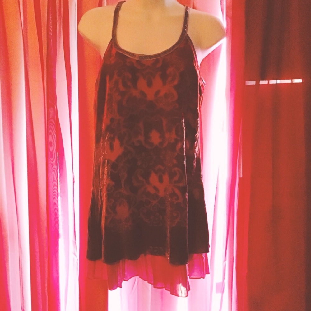 Free People Drop Waist Velvet Dress